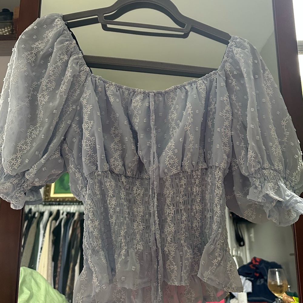 Forever 21 Off The Shoulder Peasant Floral Top